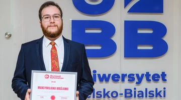 Maksymilian Maślanka ze stypendium Rockwell Automation